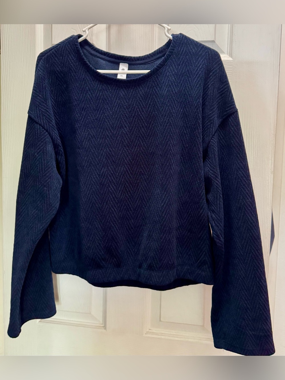 90 Degree by Reflex Herringbone Crop Pullover Sweatshirt